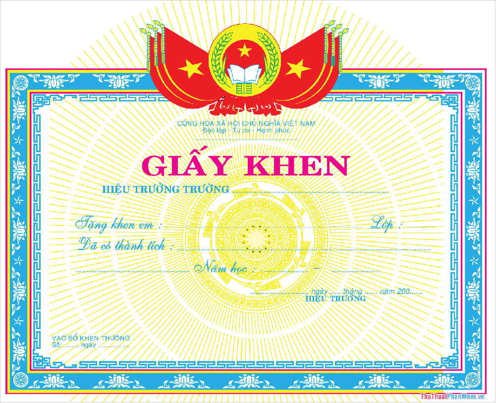In giấy khen - In mọi số lượng - nhận in gấp 2h có hàng