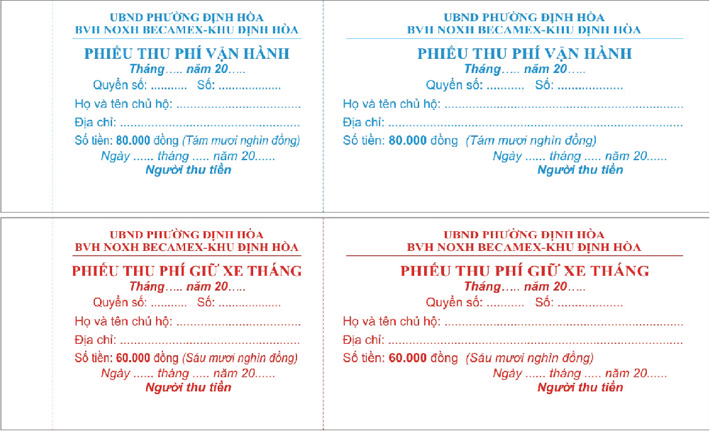 In vé giữ xe - Vé giữ xe 2 liên - Nhanh chóng và giá rẻ