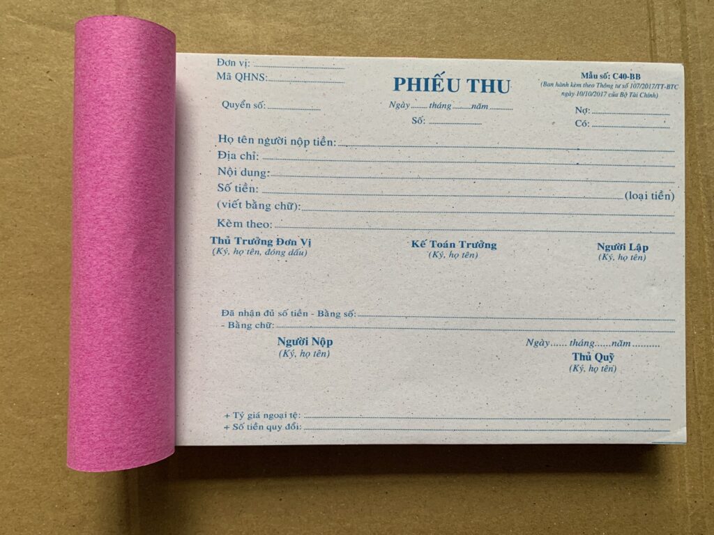 In hoá đơn bán lẻ - In phiếu thu