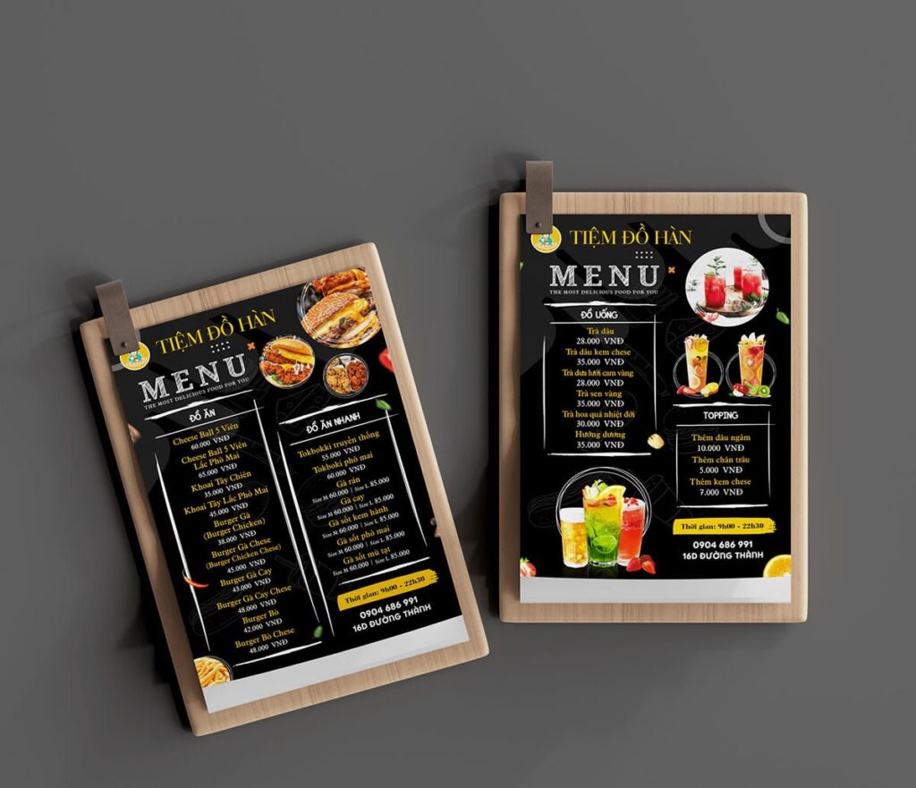 In menu giá rẻ - In menu dày cứng - In menu chống nước