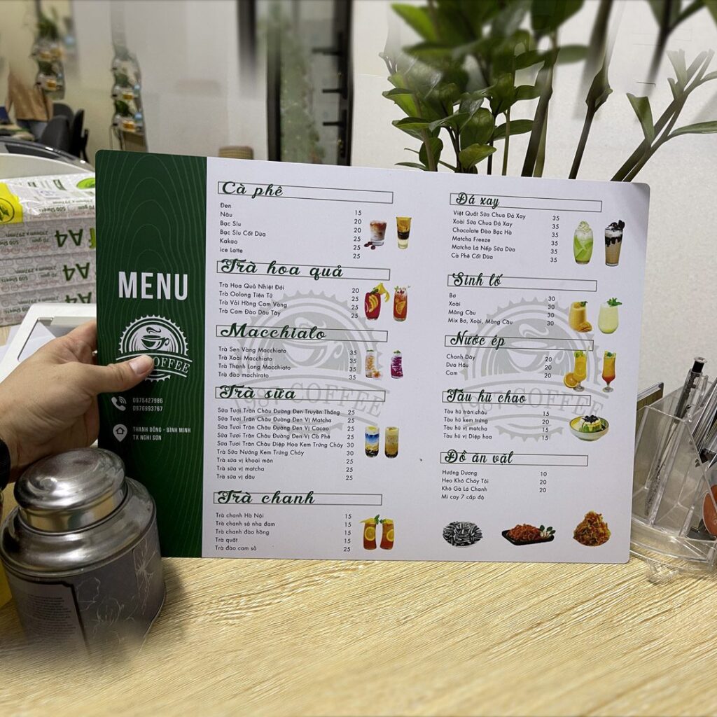 In menu giá rẻ - In menu dày cứng - In menu chống nước