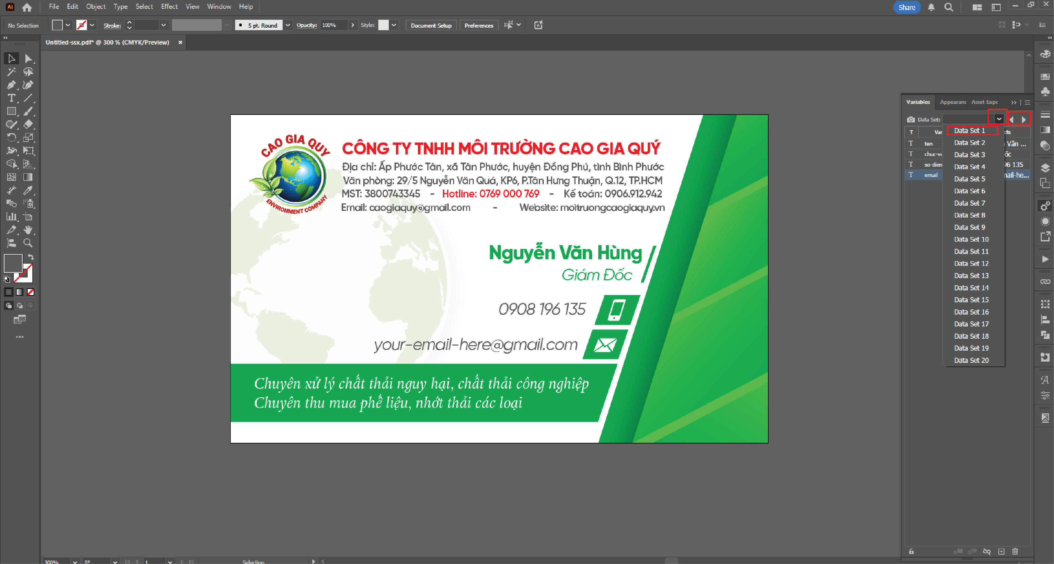 Cách chèn nội dung hàng loạt từ Excel vào Adobe Illustrator